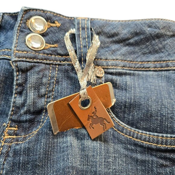 CEst Toi Juniors Capri Jeans Rhinestone Pocket Designs Size 3 Stretch JJ3999 - Picture 4 of 10